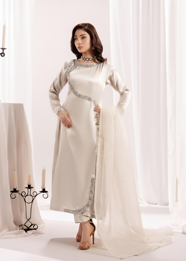 offwhite silk suit ALS09-A