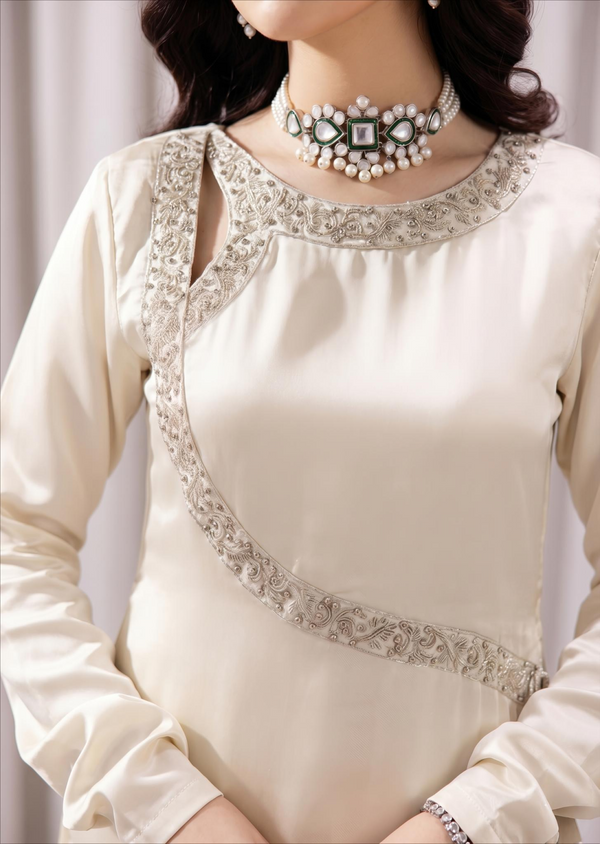 offwhite silk suit ALS09-A