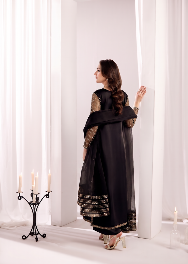 BLACK SILK SUIT ALS20-B