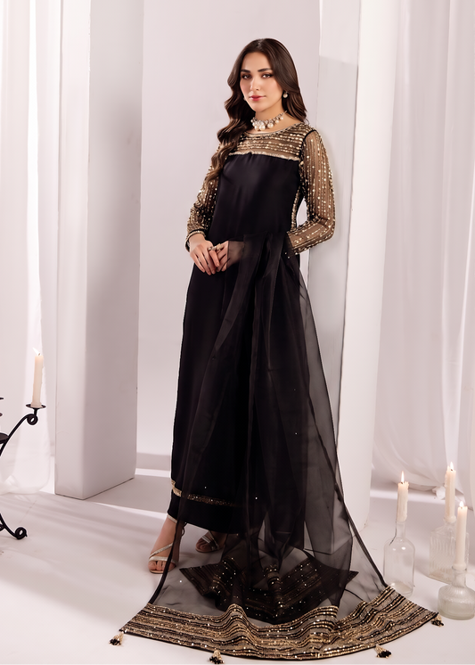 BLACK SILK SUIT ALS20-B