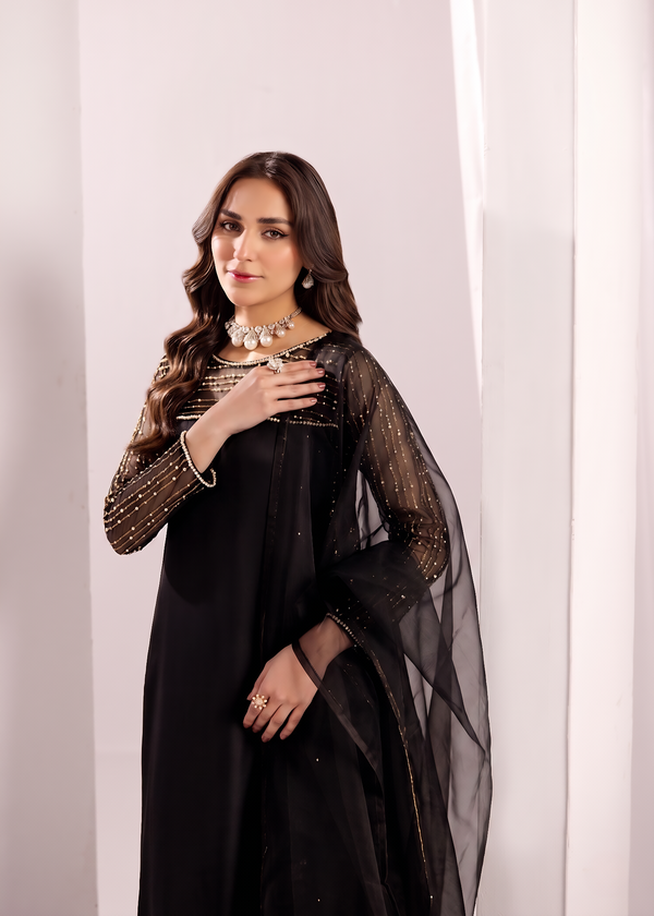 BLACK SILK SUIT ALS20-B
