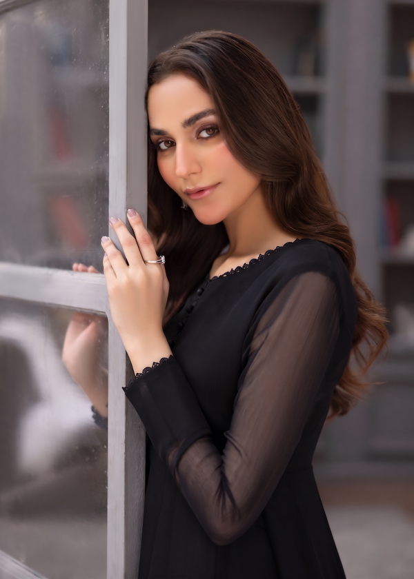 BLACK CHIFFON MAXI