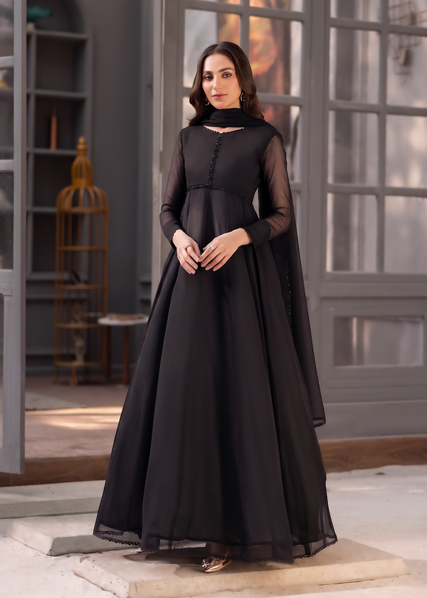 BLACK CHIFFON MAXI