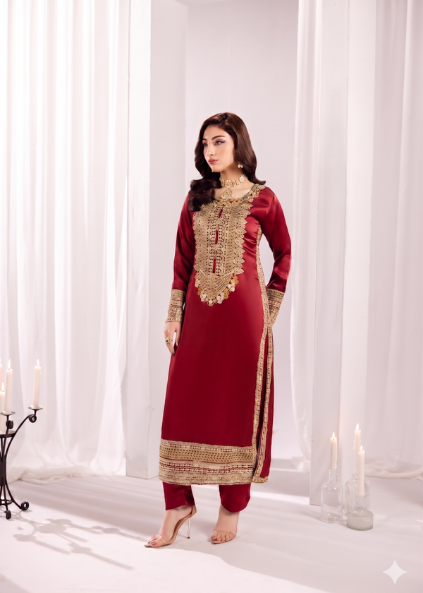 Red silk suit als13-B