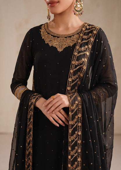 BLACK CHIFFON SUIT ALS3965