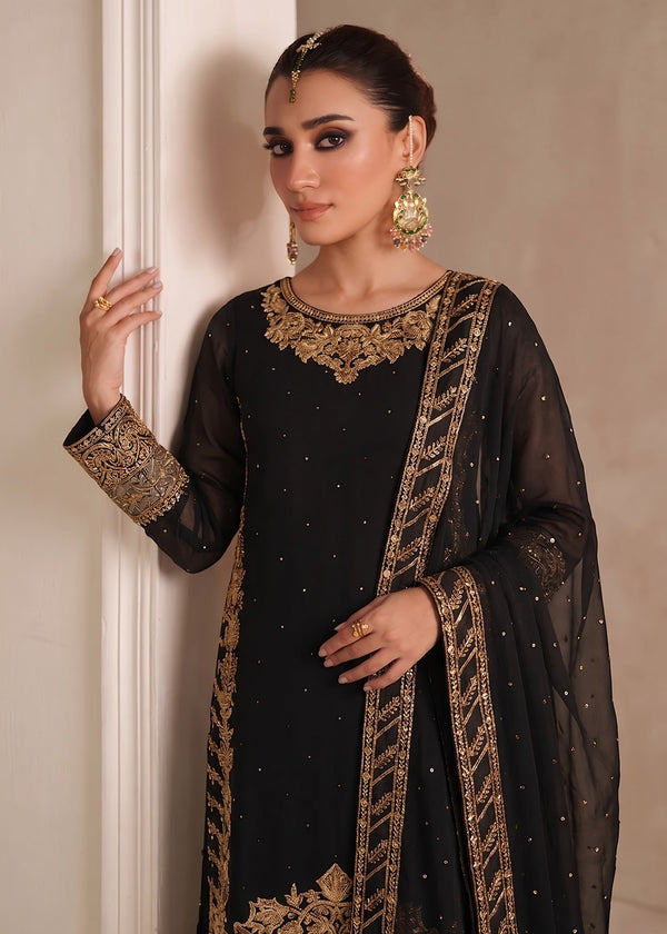 BLACK CHIFFON SUIT ALS3965