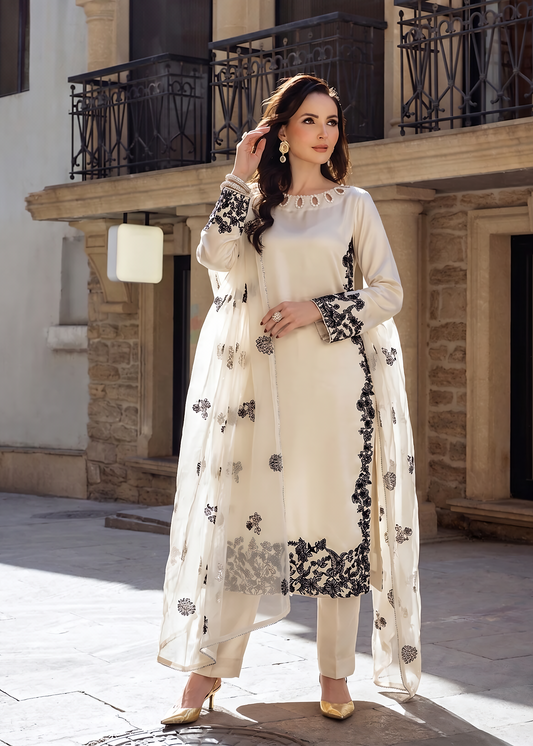 Offwhite silk suit ALS557-B8