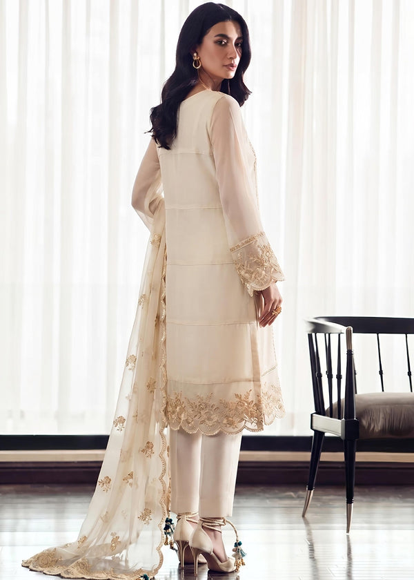 CREAM CHIFFON SUIT ALS6502
