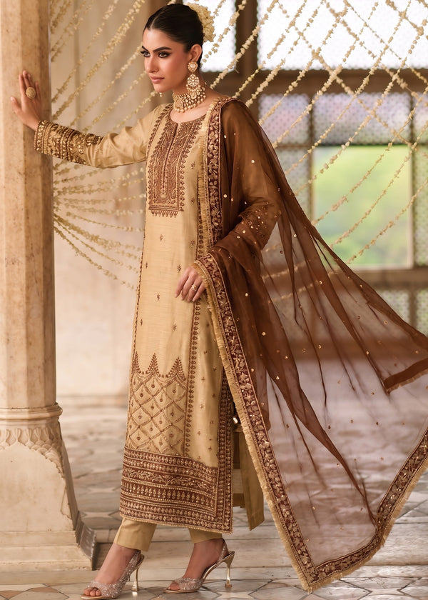 GOLD TISSUE SUIT ALN333