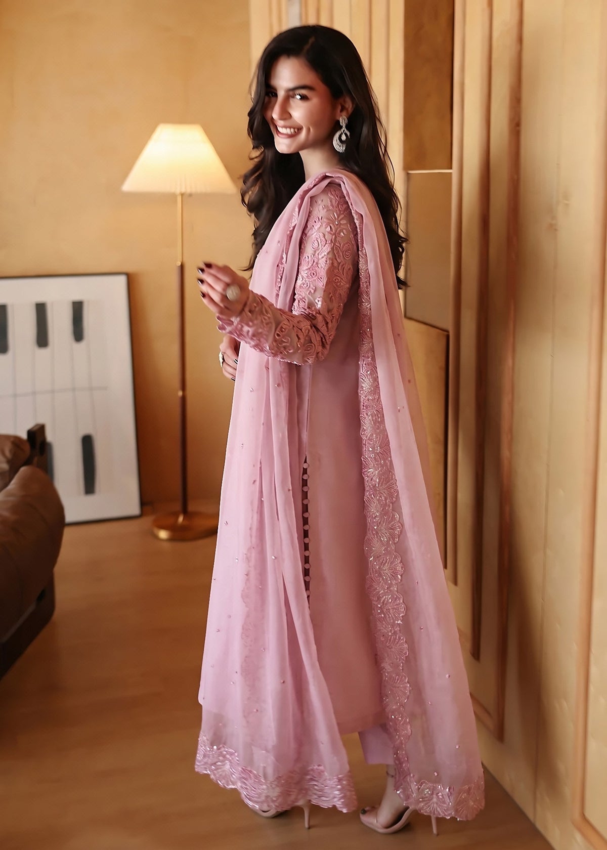 PINK RAWSILK KURTI SET ALL611