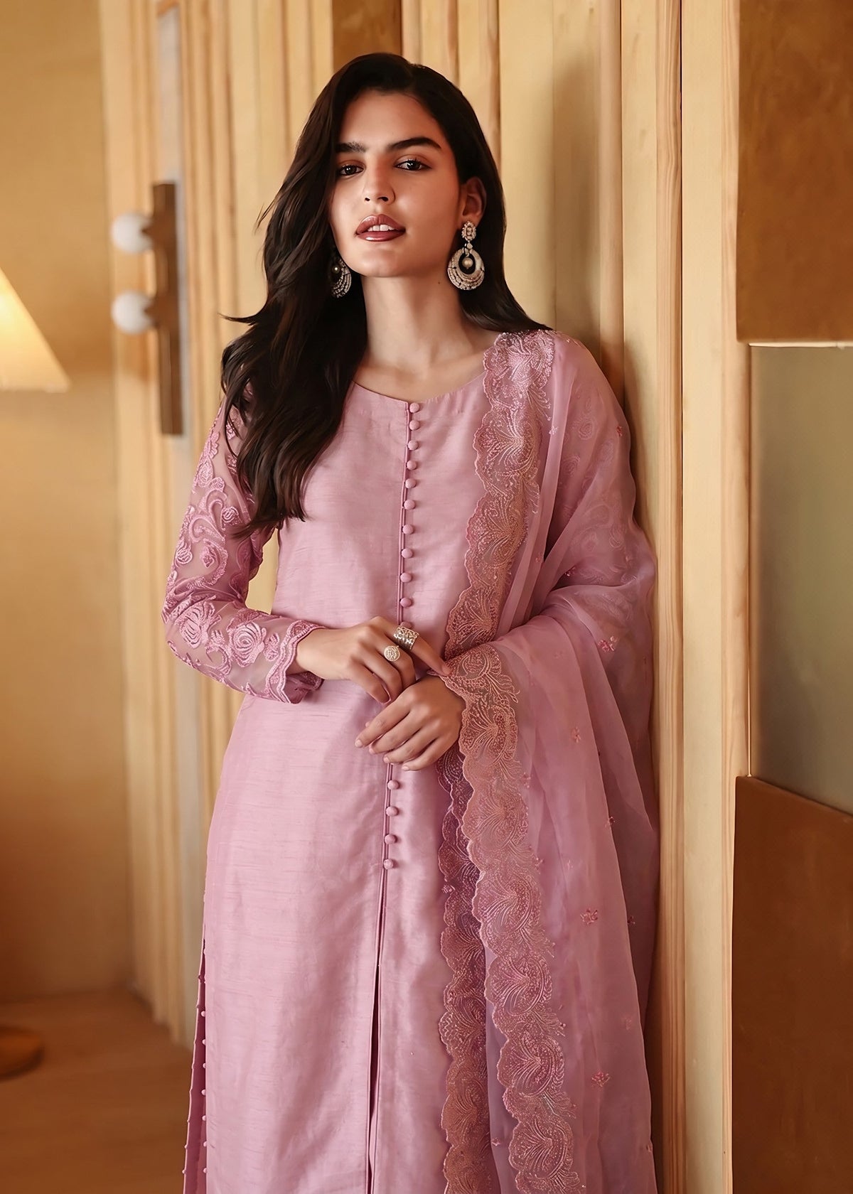 PINK RAWSILK KURTI SET ALL611