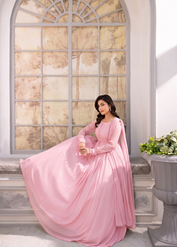 Light Pink Chiffon Maxi ALM-88578