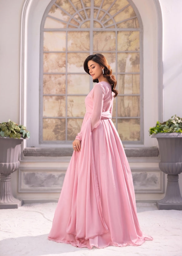 Light Pink Chiffon Maxi ALM-88578