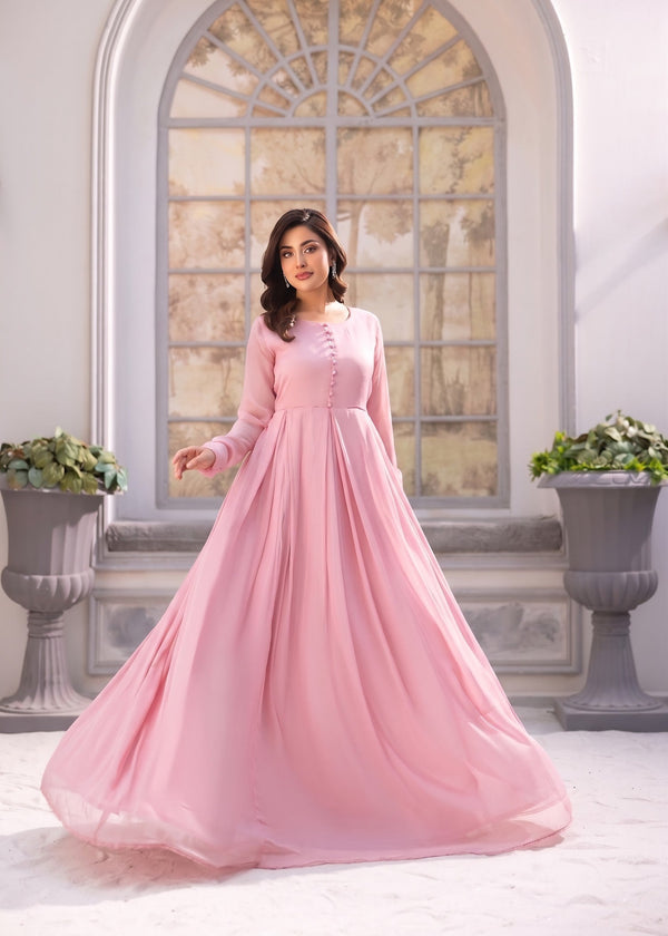 Light Pink Chiffon Maxi ALM-88578