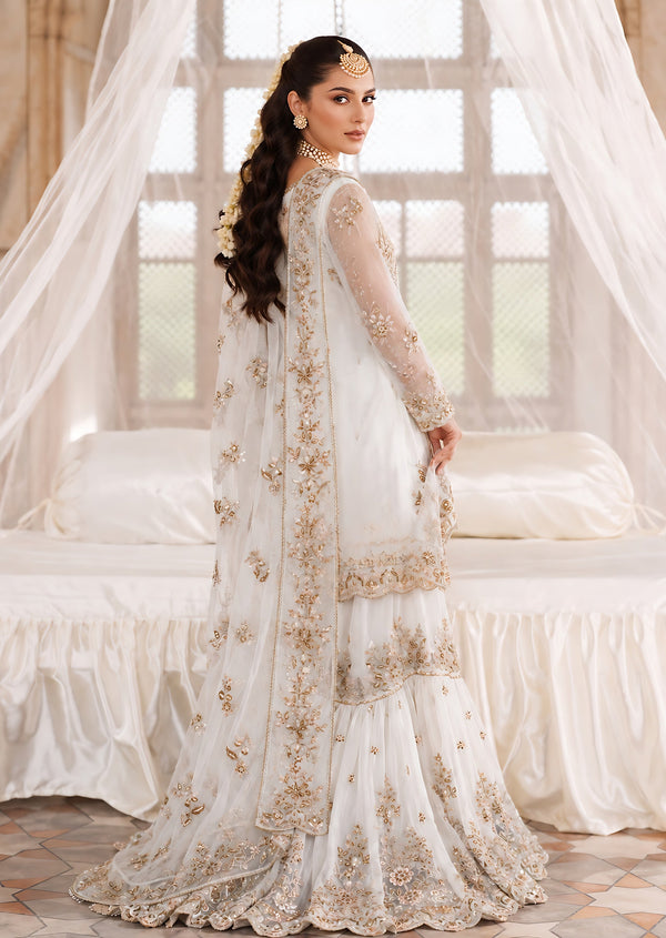 Offwhite net gharara ALS O39852