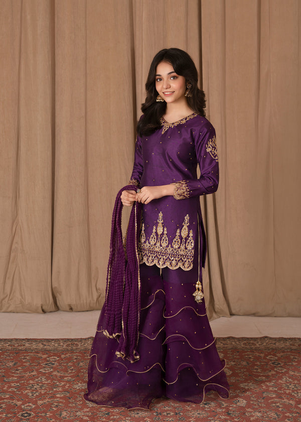 PURPLE GHARARA SET ALT302