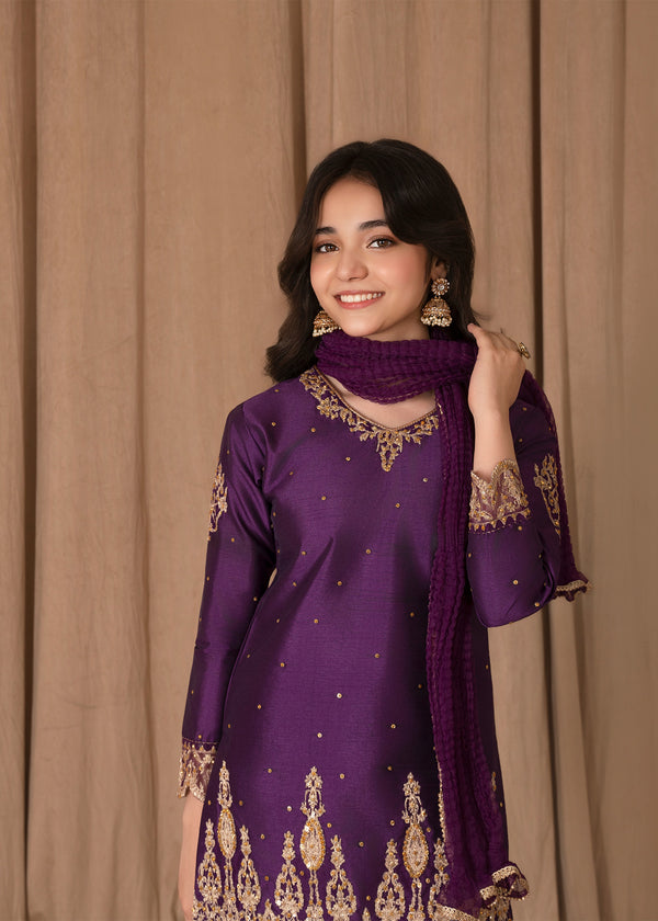 PURPLE GHARARA SET ALT302