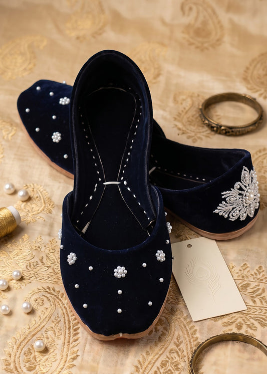 NAVY BLUE VELVET KHUSSA ALK801
