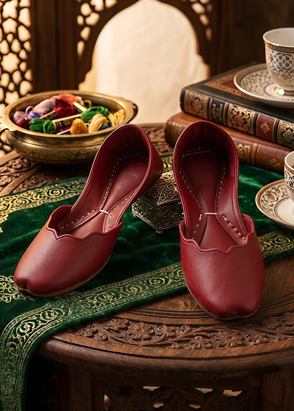 Maroon leather khussa ALK02