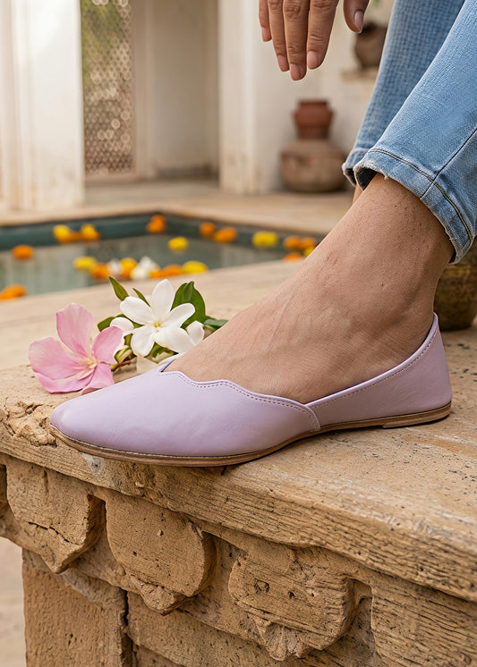 Lilac purple leather khussa ALK07