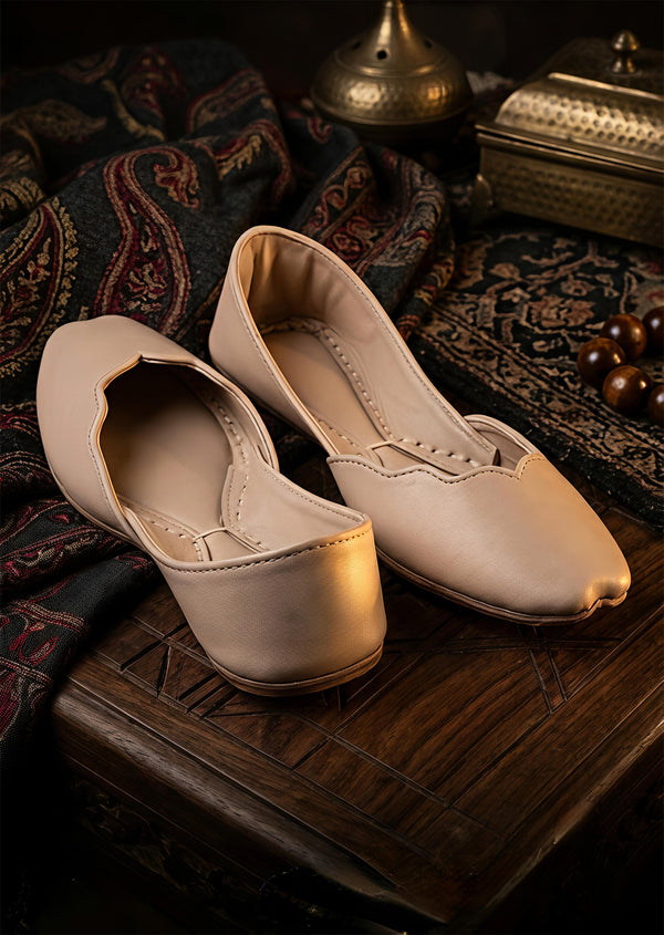 Beige leather khussa ALK010