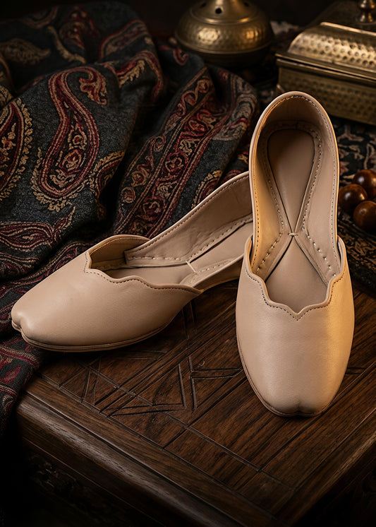 Beige leather khussa ALK010