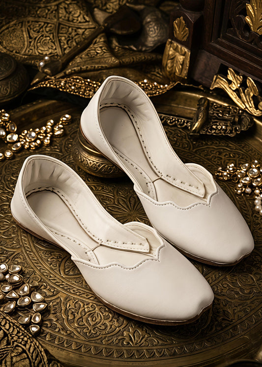 Offwhite leather khussa ALK013