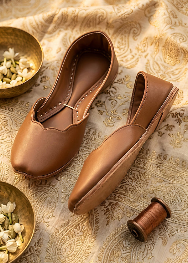 Tan Brown leather khussa ALK16