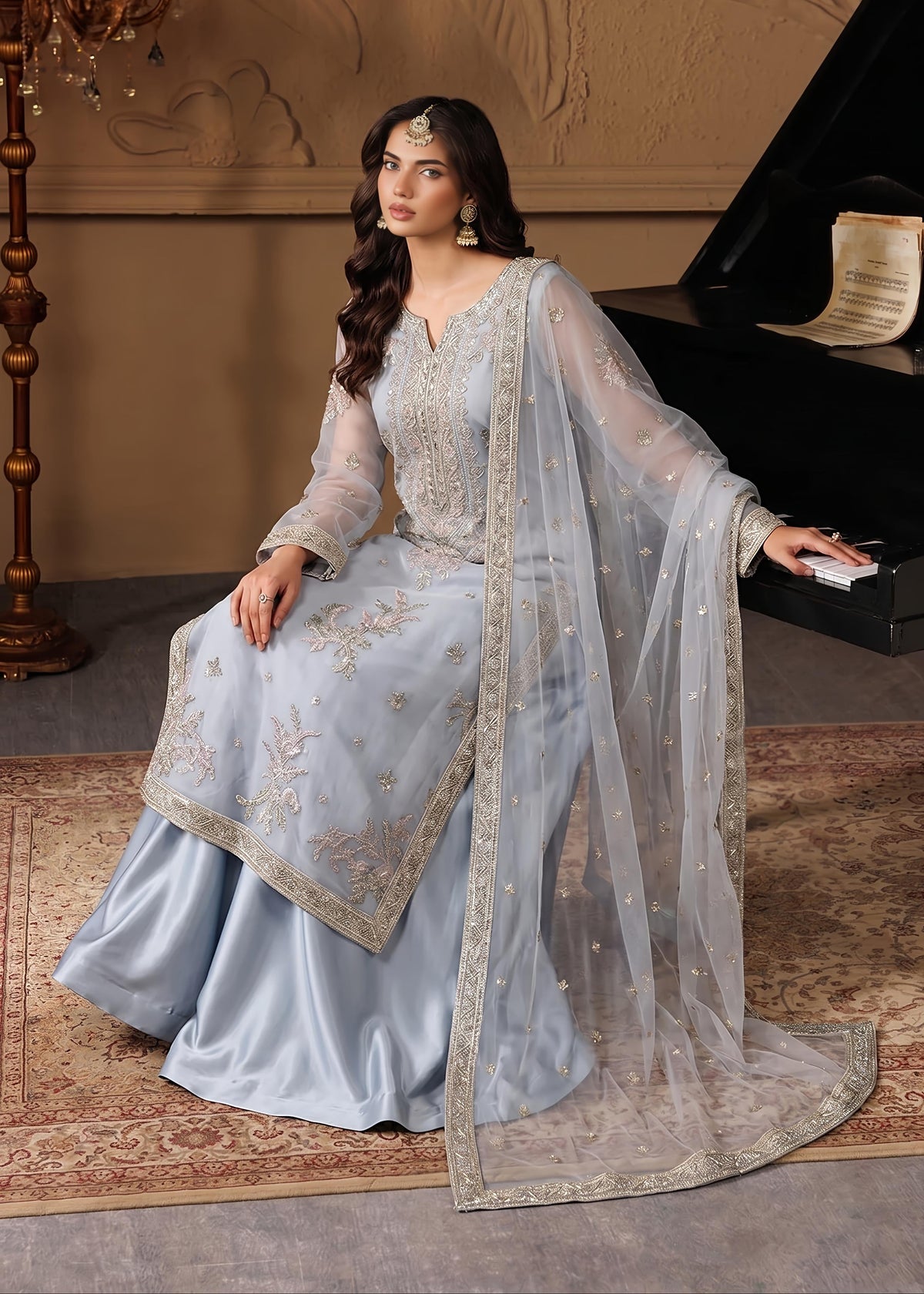 Light Grey Net Suit ALN 589-AB