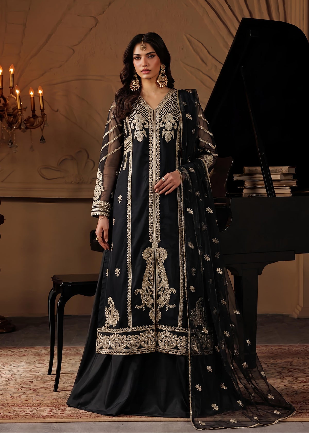 BLACK NET SUIT ALN764-B1