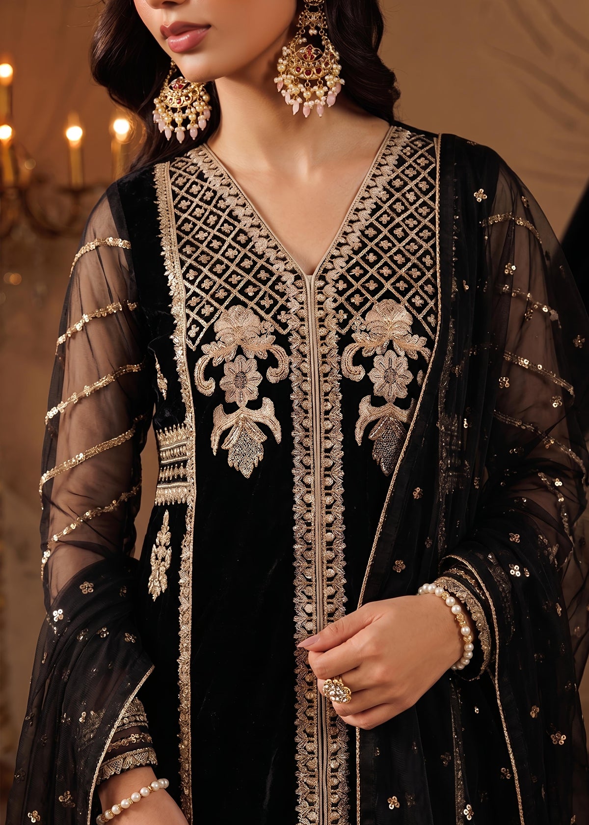 BLACK NET SUIT ALN764-B1
