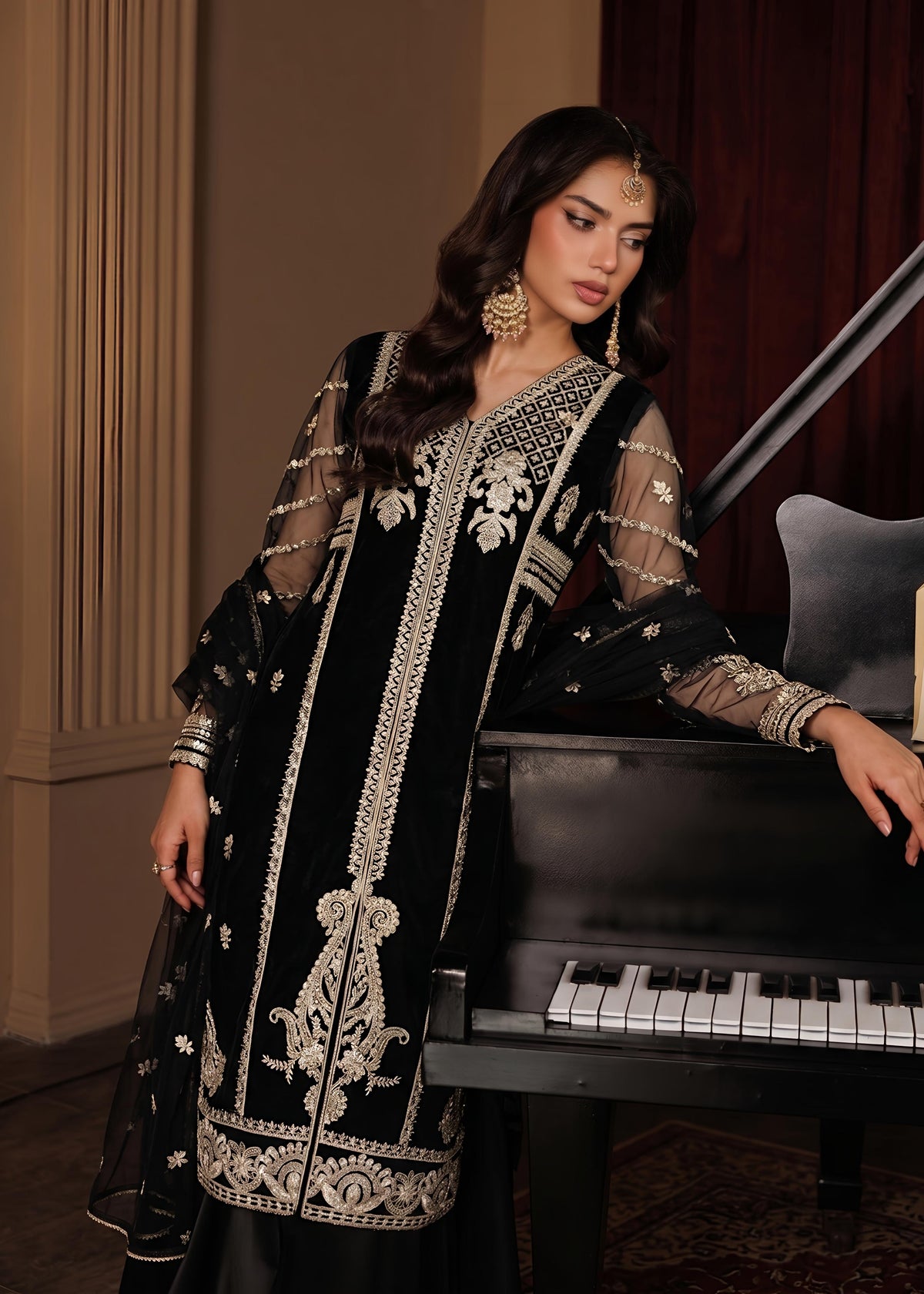 BLACK NET SUIT ALN764-B1