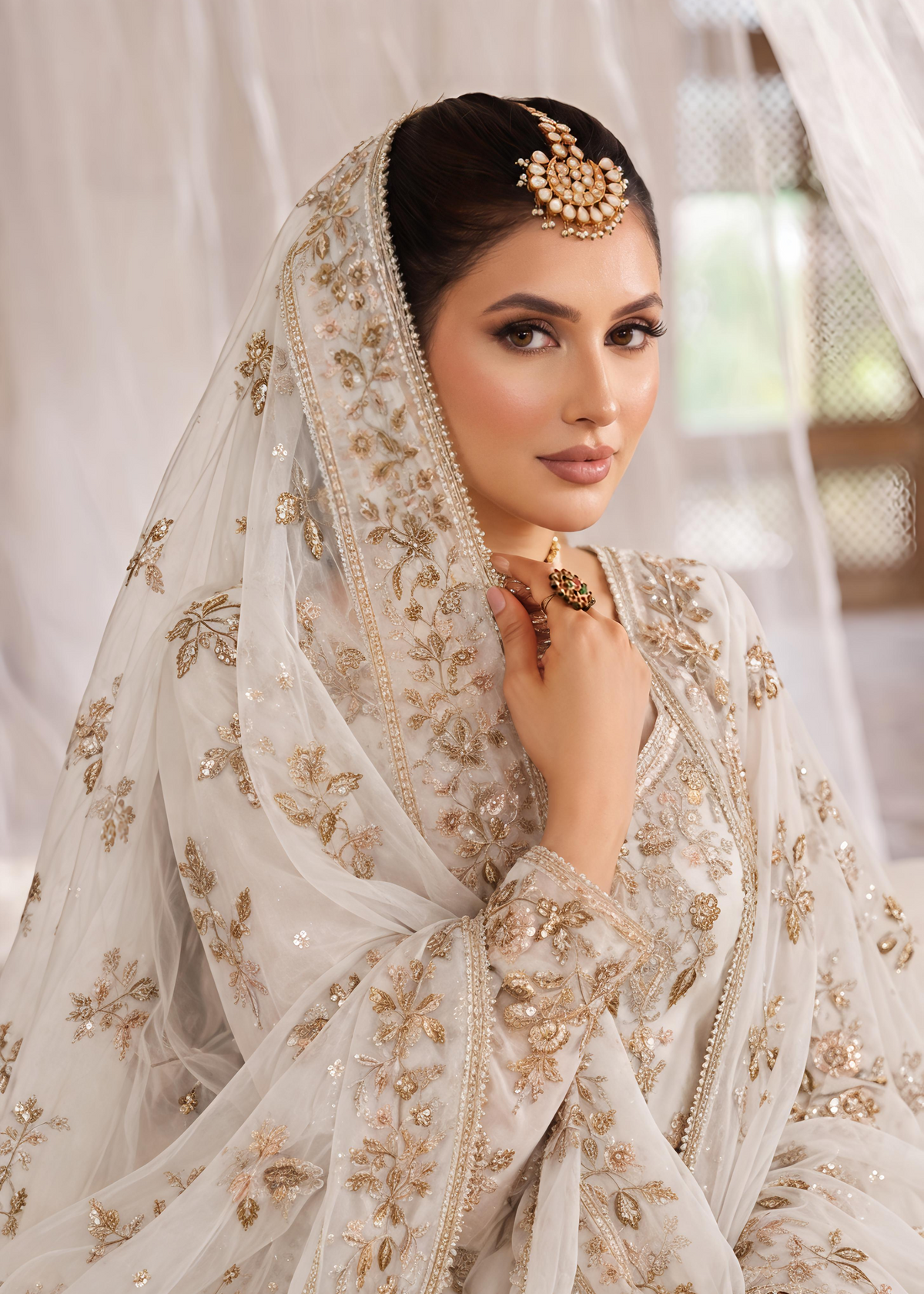 Offwhite net gharara ALS O39852