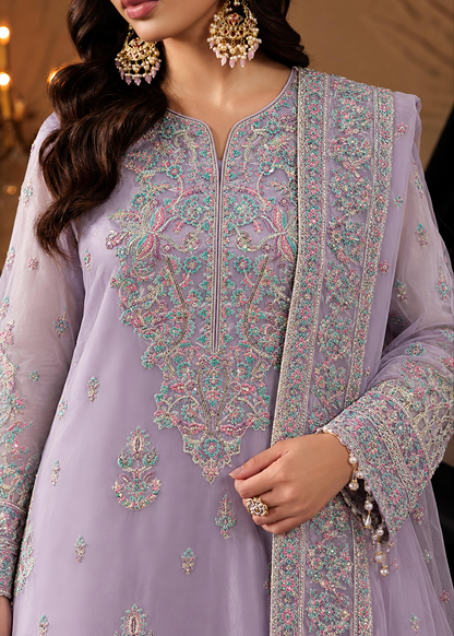 Lilac Embroided Net Suit ALN P251-A