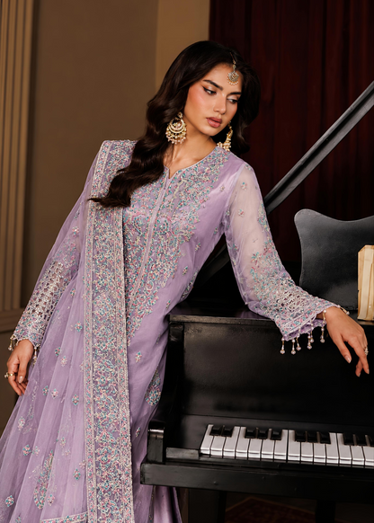 Lilac Embroided Net Suit ALN P251-A