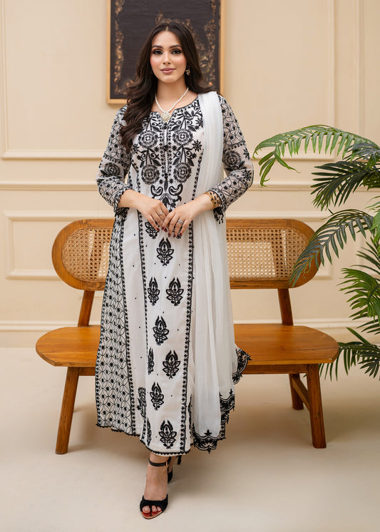WHITE CHIFFON SUIT ALL310