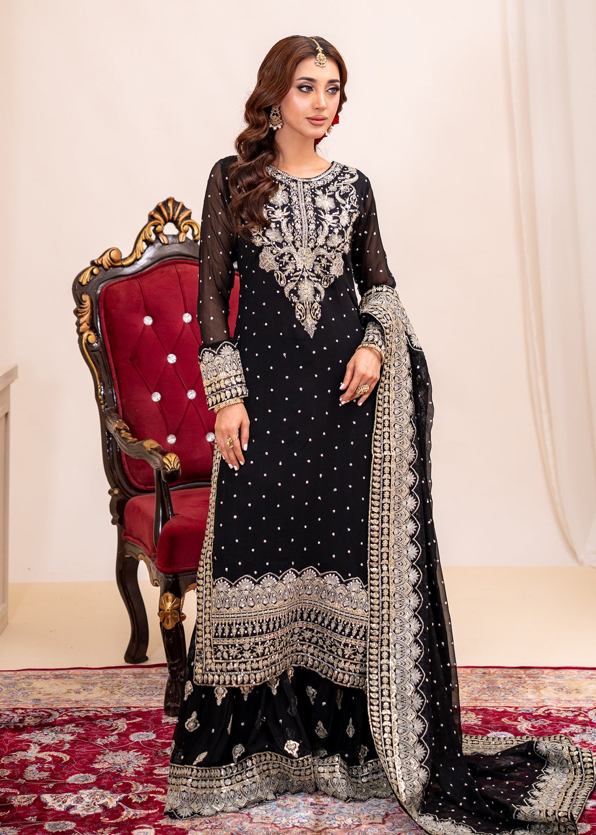 Black gharara suit ALL404