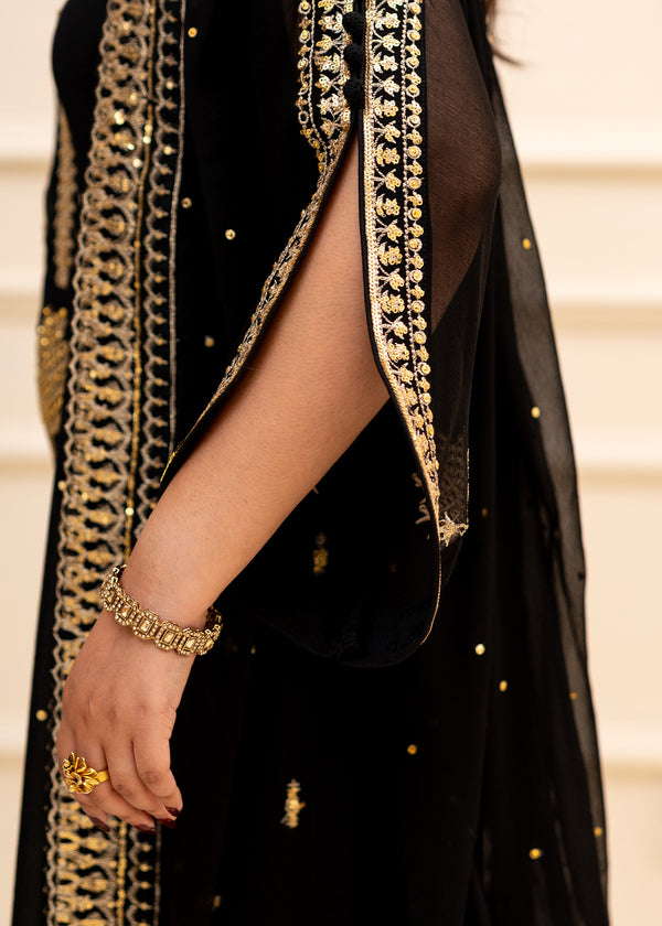 Black Chiffon Suit ALL405