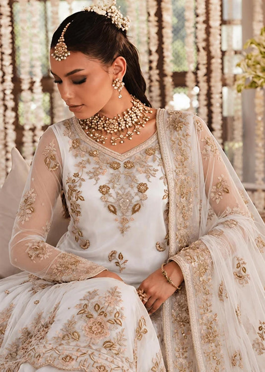 Offwhite net gharara ALS O39852