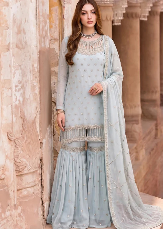 Light blue gharara set als7698