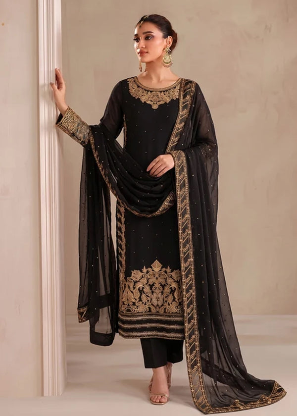 BLACK CHIFFON SUIT ALS3965