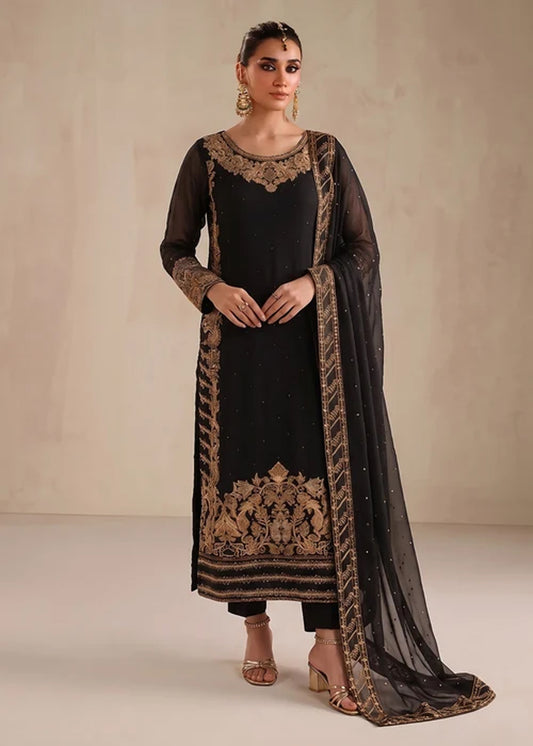 BLACK CHIFFON SUIT ALS3965