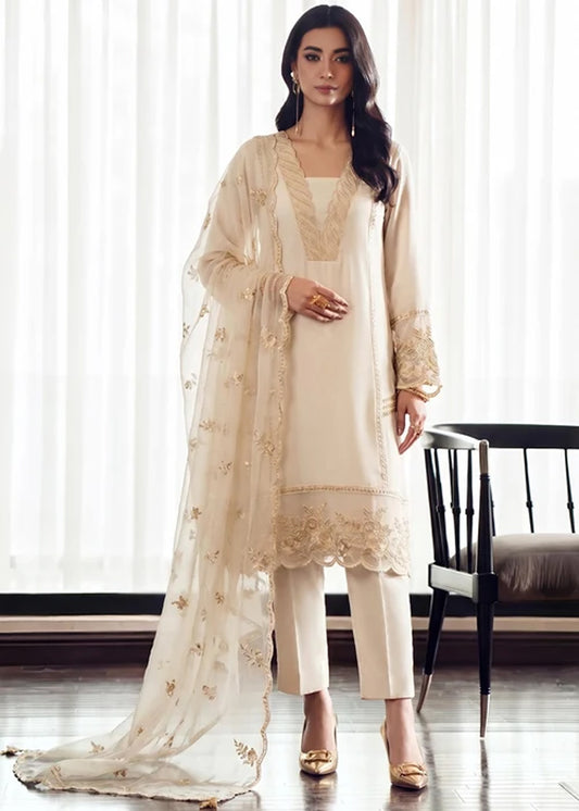 CREAM CHIFFON SUIT ALS6502