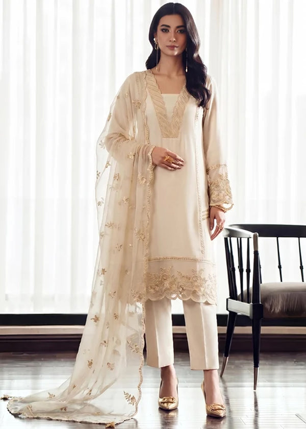 CREAM CHIFFON SUIT ALS6502
