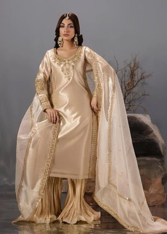 CHAMPAGNE TISSUE SUIT ALS410-B1