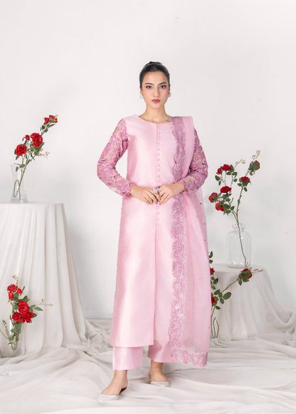 PINK RAWSILK KURTI SET ALL611
