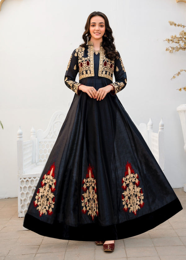 BLACK WAISCOAT MAXI ALT023