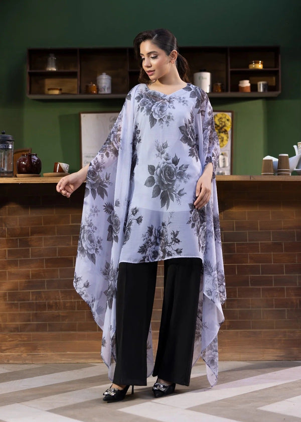 ice blue chiffon kaftan ALB20