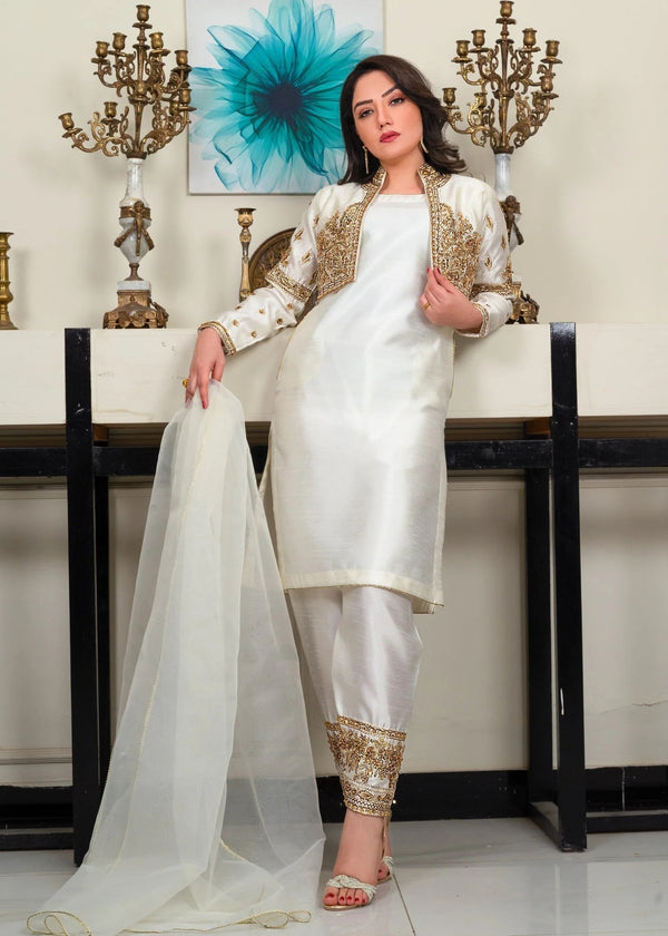 CREAM COLOR WAISTCOAT SET ALL222