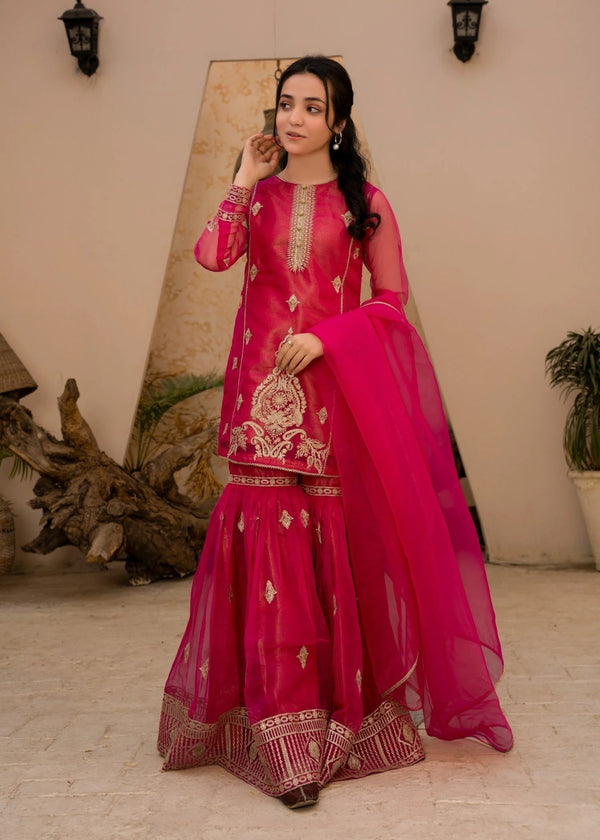 PINK GHARARA SET ALT009